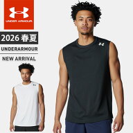 ☆ネコポス アンダーアーマー タンクトップ ノースリーブ シャツ 袖なし 丸首 ワンポイントロゴ メンズ U…