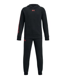 【50%OFF】公式 アンダーアーマー UNDER ARMOUR キッズ ボーイズ トレーニング UAライバルフリース スーツ 1379802 アウトドア スポーツ ジム 運動 部活 ジュニア 長袖 長ズボン 上下セット 吸汗 速乾 裏起毛 保温 軽量 カンガルーポケット フード ロングパンツ