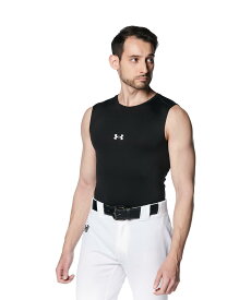 【30％OFF】公式 アンダーアーマー UNDER ARMOUR UA UAヒートギアアーマー コンプレッション スリーブレス クルーネック シャツ （ベースボール/MEN） 1384730 タンクトップ コンプレッション スリーブレス メンズ 野球 運動 部活 メンズ 通気性 メッシュ 吸汗 速乾 ドライ