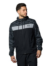 【50％OFF】公式 アンダーアーマー UNDER ARMOUR UA UAスポーツスタイル ウィンドブレーカー プリント ジャケット（トレーニング/MEN） 1384814 ジャケット アウター ウインドブレーカー アウトドア スポーツ ジム メンズ 長袖 フルジップ フード 撥水 ポケット