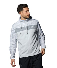 【50％OFF】公式 アンダーアーマー UNDER ARMOUR UA UAスポーツスタイル ウィンドブレーカー プリント ジャケット（トレーニング/MEN） 1384814 ジャケット アウター ウインドブレーカー アウトドア スポーツ ジム メンズ 長袖 フルジップ フード 撥水 ポケット