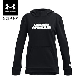 【40%OFF】公式 アンダーアーマー UNDER ARMOUR UA キッズ ガールズ トレーニング パーカー アーマーフリース ブランド フーディー 1373137 裏起毛 スウェット 長袖 トップス プルオーバー ジュニア 子供服 ロゴ ポケット スポーツ ジム 運動 部活