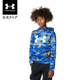 【40%OFF】公式 アンダーアーマー UNDER ARMOUR UA キッズ ボーイズ トレーニング パーカー アーマーフリース カモプリント フーディー 1375979 長袖 トップス プルオーバー ジュニア 子供服 ロゴ 迷彩 カモ ミリタリー 防寒 裏起毛 ポケット スポーツ ジム 部活