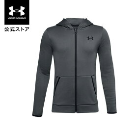 【アウトレット】公式 アンダーアーマー UNDER ARMOUR UA アーマーフリース フルジップ トレーニング キッズ 1357605 フリース 起毛 長袖 トップス ジップアップ パーカー ジュニア 子供服 ロゴ ポケット 軽量 通気性 吸汗速乾 アウトドア スポーツ ジム 運動 部活