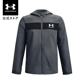 【40%OFF】公式 アンダーアーマー UNDER ARMOUR キッズ ボーイズ トレーニング UA スポーツスタイル ウインドブレーカー 1370183 アウトドア スポーツ ジム 運動 部活 ジュニア ガールズ 長袖 フルジップ フード 通気性 耐久 軽量 撥水 メッシュ ポケット 撥水