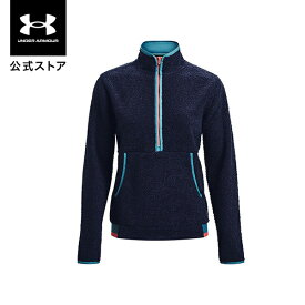 【母の日】【アウトレット】公式 アンダーアーマー UNDER ARMOUR UA パイル 1/2ジップ ゴルフ レディース 1366355 ミッドレイヤー アウトドア スポーツ ジム 運動 部活 長袖 ハーフジップ アウター カンガルーポケット 撥水 ドライ 吸汗