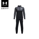 【50%OFF】公式 アンダーアーマー UNDER ARMOUR キッズ ボーイズ トレーニング セットアップ UA カラーブロック ニット トラックスーツ 1373978 ジュニア 子供服 ロゴ 上下セット ジャージ ロングパンツ 長ズボン 吸汗速乾 裏起毛 ロゴ ジム 上下