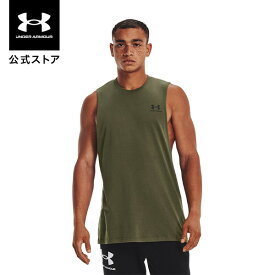 公式 アンダーアーマー UNDER ARMOUR メンズ トレーニング タンクトップ UA レフトチェスト カットオフ タンク ノースリーブ シャツ 1329286 トップス カットソー ロゴ 軽量 吸汗速乾 ジム タンクトップ ノースリーブ スリーブレス