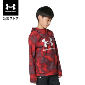 【30％OFF】公式 アンダーアーマー UNDER ARMOUR キッズ ボーイズ トレーニング UAアーマーフリース プリント ビッグロゴ フーディー 1381173 アウトドア スポーツ ジム 運動 部活 ジュニア パーカー フード 保温 軽量 ストレッチ 通気性 裏起毛 速乾 カンガルーポケット