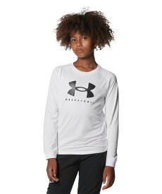 【30%OFF】公式 アンダーアーマー UNDER ARMOUR UA キッズ ボーイズ バスケットボール Tシャツ 長袖 テック ロングスリーブ Tシャツ 〈ビッグロゴ〉 1375353 ロンT トップス カットソー ジュニア 子供服 トレーニング 吸汗速乾 抗菌 防臭 軽量 アウトドア