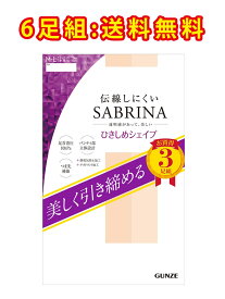 【6足入】送料無料｜GUNZE グンゼ SABRINA サブリナ ひきしめシェイプ 伝線しにくい ストッキング 足首着圧10hPa パンティ部立体設計 つま先補強 静電気防止 デオドラント パンスト 引き締め（M/L/LL）【SP813/913-74003】【返品交換不可】【メール便サイズ100％】