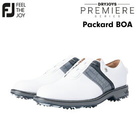 FOOTJOY【 フットジョイ 】 DRYJOYS PREMIERE PACKARD BOA 2021 メンズ ゴルフ シューズ 53944 ホワイト/グレー/ブラック (W) 【2021年モデル】