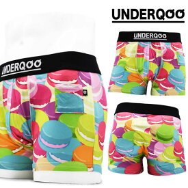 【マカロン 総柄】 スイーツ お菓子 派手 ボクサーパンツ メンズ M L 大きいサイズ 綿 下着 ブランド おしゃれ プレゼント かわいい かっこいい 誕生日 ハロウィン スポーツ 春 夏 秋 冬 ハロウィン ピンク UNDERQQQ アンダークー u0044