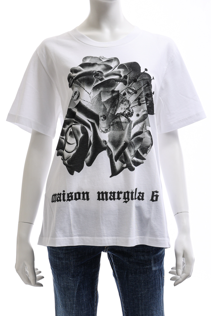 エムエム6 MM6 MAISON MARGIELA Tシャツ 半袖 丸首 レディース 最大80％オフ 送料無料 ホワイト 楽ギフ_包装 S32GC0559S23588 日本最級 クルーネック