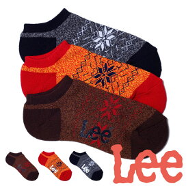 Lee リー モクユキガラスニーカー用ソックス・3足セット レディース ブラウン/レッド/ブラック 23-25cm AC8052A315