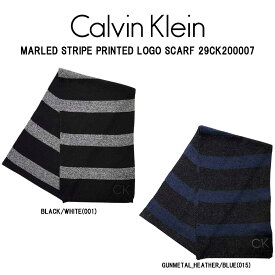 (SALE)Calvin Klein(カルバンクライン)ck マフラー 冬物 小物 アクセサリー スカーフ メンズ MARLED STRIPE PRINTED LOGO SCARF 29CK200007