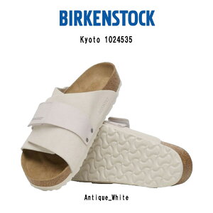 (SALE)BIRKENSTOCK(ビルケンシュトック)サンダル マジックテープ Kyoto キョウト ヌバック スエード レザー ホワイト ユニセックス 1024535 Regular