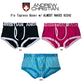(SALE)ANDREW CHRISTIAN(アンドリュークリスチャン)ボクサーパンツ ボクサーブリーフ 前開き メンズ 男性用 下着 パンツ Fly Tagless Boxer w/ ALMOST NAKED 93242