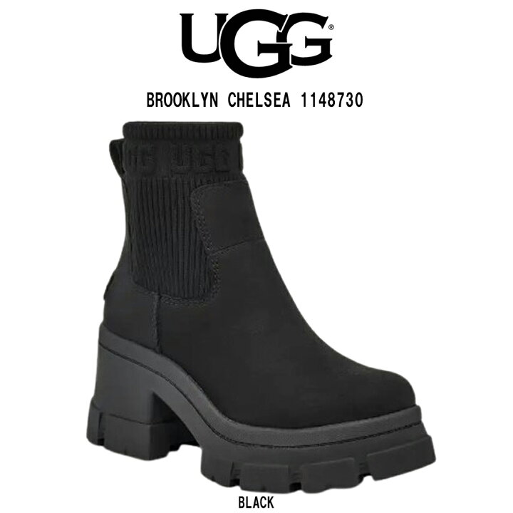 楽天市場】UGG(アグ)ブーツ サイドゴア 厚底 ロゴ ヒール ラウンドトゥ  