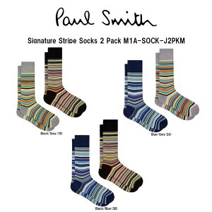 Paul Smith(�|�[���X�~�X)�����Y �\�b�N�X �X�g���C�v �}���`�J���[ 2���g �Z�b�g �C�� ���b�O�E�F�A �j���p �M�t�g �v���[���g 2 Pack M1A-SOCK-J2PKM