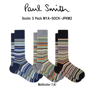 Paul Smith(�|�[���X�~�X)�����Y �\�b�N�X �X�g���C�v �}���`�J���[ 3���g �Z�b�g �C�� �j���p �M�t�g �v���[���g ������ BOX�M�t�g M1A-SOCK-JPKM2