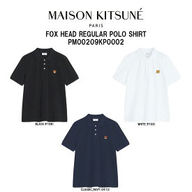 Maison Kitsune(メゾン キツネ)ポロシャツ フォックスヘッド レギュラー 半袖 ロゴ 刺繍 ワンポイント コットンピケ カジュアル メンズ PM00209KP0002