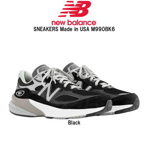 New Balance(�j���[�o�����X)�����Y Made in USA 990v6 �X�j�[�J�[ ���S �N�b�V���� ���b�V�� �u���b�N �V���[�Y �J�W���A�� �C M990BK6