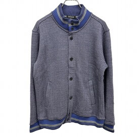【開催予定＼Black Friday|ブラックフライデー|11/20(木)20時00〜／期間中使える最大2千円OFFクーポン配布中】【中古】EX-CLUB カットソーブルゾン 裏起毛 ボタンジャケット ヘリンボーン 長袖 アクリルなど M 杢ネイビー 杢紺×杢グレー×青 レディース
