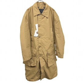 【開催予定＼Black Friday|ブラックフライデー|11/20(木)20時00〜／期間中使える最大2千円OFFクーポン配布中】コーエン 【新品】COEN ステンカラーコート 長袖のボアライナー 無地 ボタン留め ナイロン100%(ライナー：ポリ100%) M ベージュ メンズ