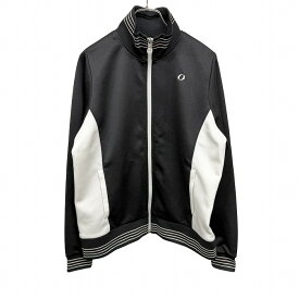 【開催予定＼Black Friday|ブラックフライデー|11/20(木)20時00〜／期間中使える最大2千円OFFクーポン配布中】【中古】イグニオ ゴルフ ジャージジャケット ハイネック リブにボーダー 長袖 フルジップ ポリ100% LL XL O ブラック 黒×ピンク×白 レディース