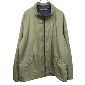 【開催予定＼Black Friday|ブラックフライデー|11/20(木)20時00〜／期間中使える最大2千円OFFクーポン配布中】【中古】クロコダイル Crocodile 少し薄手 ジャケット メッシュの総裏地 ハイネック 長袖 ワニの刺繍 ポリ100% LL XL 2L グリーン 緑 メンズ