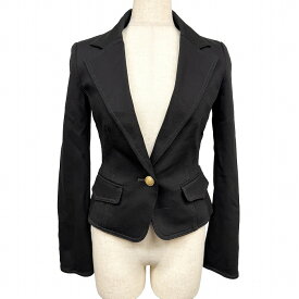 【開催予定＼Black Friday|ブラックフライデー|11/20(木)20時00〜／期間中使える最大2千円OFFクーポン配布中】【中古】PINKY ＆ DIANNE テーラードジャケット タイトフィット 総裏地 1つボタン留め 無地 綿など 38(バスト82/ヒップ88/身長164) 黒 レディース