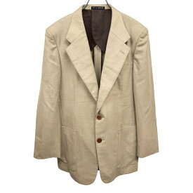 【開催予定＼Black Friday|ブラックフライデー|11/20(木)20時00〜／期間中使える最大2千円OFFクーポン配布中】【中古】プレイボーイ PLAYBOY 微起毛 テーラードジャケット 厚手の肩パッド(厚さ約2.5cm) 背抜き裏地 ラムウール×カシミヤ L ベージュ メンズ