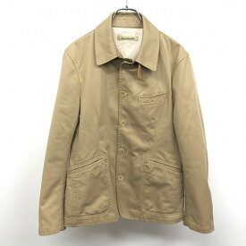 【中古】[印象B] JOURNAL STANDARD ジャーナルスタンダード ジャケット 日本製 ボタン留め 裏地無し 無地 牛革のチンスト 長袖 ポリ×綿 M ベージュカーキ メンズ
