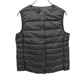 【開催予定＼Black Friday|ブラックフライデー|11/20(木)20時00〜／期間中使える最大2千円OFFクーポン配布中】【中古】無印良品 軽量 ダウンベスト ノースリーブダウンジャケット 無地 ドットボタン ナイロン100%(ダウン90%+フェザー10%) M 黒 レディース