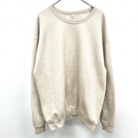 【中古】JERZEES ジャージーズ L メンズ 男性 スウェットシャツ トレーナー 無地 丸首 クルーネック 長袖 ロングスリーブ 綿×ポリ ベージュ系