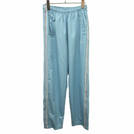 【開催中|〜1/21(水)朝09:59まで＼FASHION SPECIAL FAIR／最大20%OFFクーポン配布中】【中古】ナイキ NIKE 薄手 パンツ メッシュ裏地 裾ジップ ウエストゴムと紐 前閉じ ロゴ刺繍 ポリ100% L ブルー 青×白×グレー×黒 メンズ