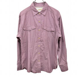 【中古】[印象AB] Exofficio Insect Shield Fishing シャツ レディース S 紫 ポリ×綿 脇と背中の両サイドにベンチレーション＋メッシュ裏地 袖ロールアップ ベルクロフラップジップポケット 長袖 アウトドア