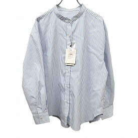 【開催中|〜1/21(水)朝09:59まで＼FASHION SPECIAL FAIR／最大20%OFFクーポン配布中】チャオパニック ティピー 【新品】 バンドカラーシャツ ストライプ 長袖 ポケット無し ポリ100% ONE ブルー 青×白 レディース