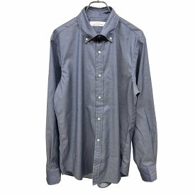 【開催中|〜1/21(水)朝09:59まで＼FASHION SPECIAL FAIR／最大20%OFFクーポン配布中】【中古】UNITED ARROWS Green Label Relaxing ボタンダウンシャツ 無地 長袖 ポケット無し 綿×ポリウレタン L ヘザーネイビー 杢紺 メンズ