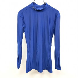 【中古】UNDER ARMOUR アンダーアーマー L メンズ アンダーシャツ モックネックTシャツ ストレッチ 長袖 ポリエステル×ポリウレタン ブルー 青