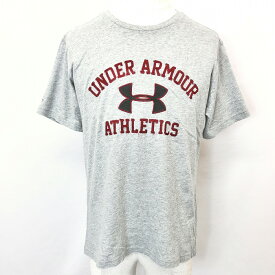 【もうすぐ終了：全品PT20倍】＼FASHION SPECIAL FAIR／最大20%OFFクーポン配布中※バナー参照■□【中古】UNDER ARMOUR アンダーアーマー M メンズ 男性 Tシャツ カットソー ロゴ刺繍 丸首 クルーネック 半袖 綿100% コットン ヘザーグレー