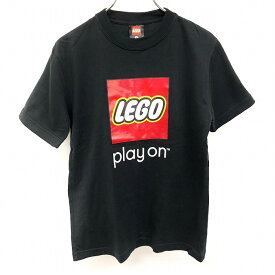 【もうすぐ終了：全品PT20倍】＼FASHION SPECIAL FAIR／最大20%OFFクーポン配布中※バナー参照■□【中古】LEGO レゴ S レディース 女性 Tシャツ カットソー ロゴプリント 英字 文字 『play on』 丸首 半袖 ボックスカット 綿100% ブラック 黒