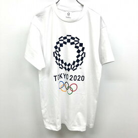 【新品/訳アリ】TOKYO 2020 ORIGINAL OFFICIAL MERCHANDISE 東京2020公式オリジナル商品 M メンズ Tシャツ エンブレム 丸首 半袖 綿100% 白