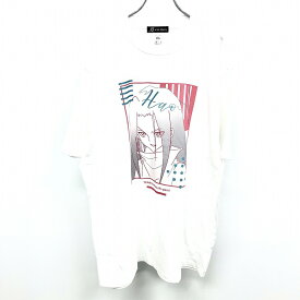 【新品/訳アリ】arma bianca - XXL 2XL 3L メンズ Tシャツ TVアニメ SHAMAN KING シャーマンキング Hao ハオ lette-graph 半袖 綿100% 白