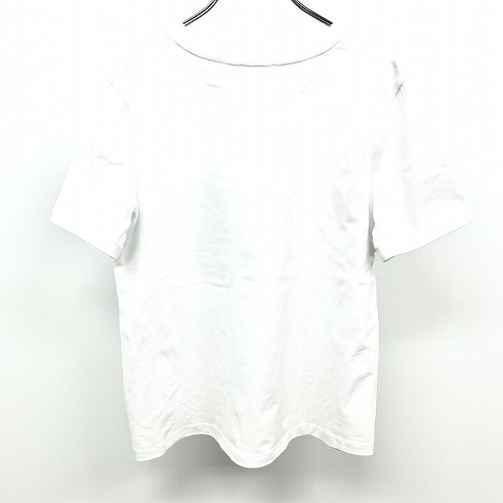 【中古】ZARA ザラ M レディース 女性 Tシャツ ニットポケット 丸首 クルーネック 半袖 綿100% ヘザーホワイト×グリーン×ピンク×ブラック  杢白 Undo Rowa 