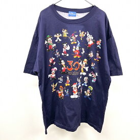 【中古】東京ディズニーリゾート TOKYO DISNEY RESORT Happy Memories 30周年 ミッキーマウス Tシャツ 半袖 日本製 綿100% 2XL XXL 3L 杢紺 メンズ