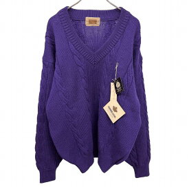 【開催予定＼Black Friday|ブラックフライデー|11/20(木)20時00〜／期間中使える最大2千円OFFクーポン配布中】【中古】ビータイムス 【新品/訳アリ】BE-TIME'S BRITISH TASTE ケーブルニット セーター Vネック 長袖 ニューウール100% L ネイビー 紺 レディース