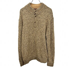 【開催予定＼Black Friday|ブラックフライデー|11/20(木)20時00〜／期間中使える最大2千円OFFクーポン配布中】【中古】ダーバン ニット セーター ヘンリーネック モックネック 長袖 毛×レーヨン×ナイロン×カシミヤ×アンゴラ L メランジ ブラウン メンズ