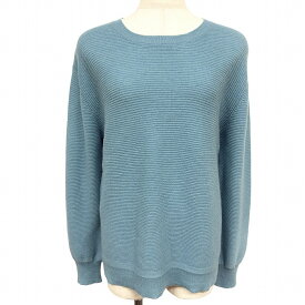 【開催予定＼Black Friday|ブラックフライデー|11/20(木)20時00〜／期間中使える最大2千円OFFクーポン配布中】【中古】ゴールデンベア 薄手 ニット セーター リブボーダー ロングテール 長袖 ナイロン×毛×アクリル M ヘザーブルー 杢青 レディース